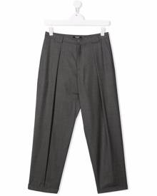 Balmain Kids TEEN virgin wool-blend tapered trousers - Grey