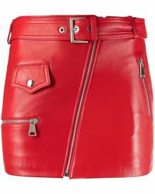 Manokhi leather biker skirt - Red