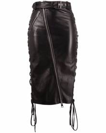 Manokhi leather biker pencil skirt - Black