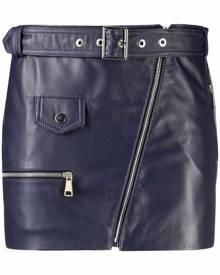 Manokhi leather biker mini skirt - Purple