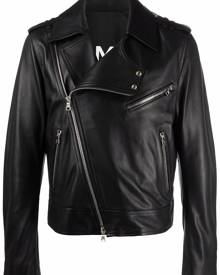 Balmain zip-fastening biker jacket - Black