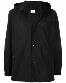 Burberry logo-print hooded windbreaker jacket - Black