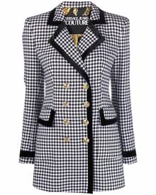 Versace Jeans Couture gingham-print double-breasted blazer - Black