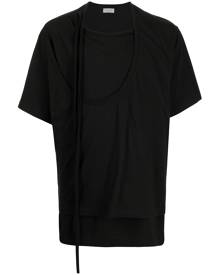 Yohji Yamamoto layered-effect short-sleeve T-shirt - Black