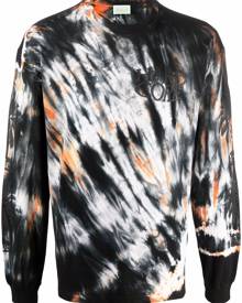 Aries tie dye-print cotton sweatshirt - Black