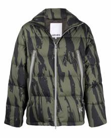 Kenzo Pleat Camo-print puffer jacket - Green