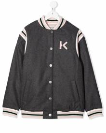 Kenzo Kids tiger-embroidered bomber jacket - Grey