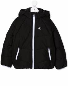 Calvin Klein Kids logo-print puffer jacket - Black