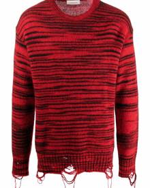 Laneus marl-knit distressed-effect jumper - Red