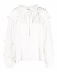 P.A.R.O.S.H. ruffled-detail tie-front blouse - White