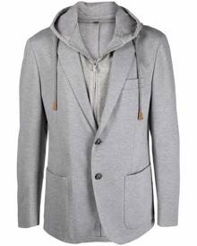 Eleventy layered-look hooded blazer - Grey