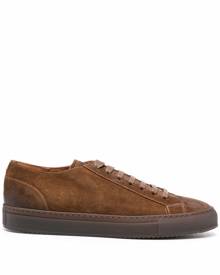 Doucal's panelled suede low-top sneakers - Brown