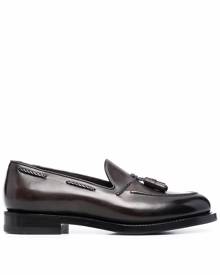 Santoni leather tassel detail loafers - Brown