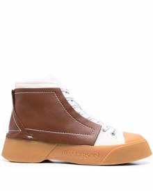 JW Anderson leather and canvas high-top sneakers - Brown