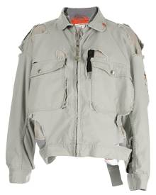 Maison Mihara Yasuhiro distressed cotton cargo jacket - Grey