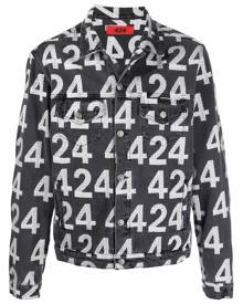 424 logo-print denim jacket - Black