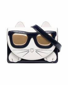 Karl Lagerfeld Kids K/Choupette-patch shoulder bag - Blue