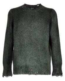 Avant Toi distressed rib-knit sweatshirt - Green