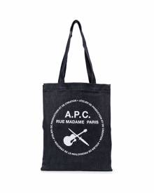A.P.C. logo-print tote - Blue