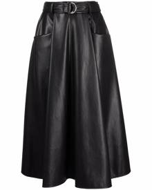 MSGM belted pleated midi skirt - Black