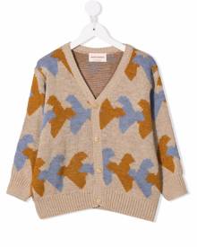 Bobo Choses bird print cardigan - Neutrals