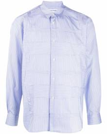 Comme Des Garçons Shirt patchwork striped shirt - Blue