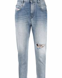Diesel D-Fayza ripped-knee cropped jeans - Blue