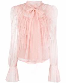 RED Valentino polka-dot tulle blouse - Pink