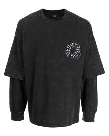 FIVE CM logo-embroidered long-sleeve layered T-shirt - Grey