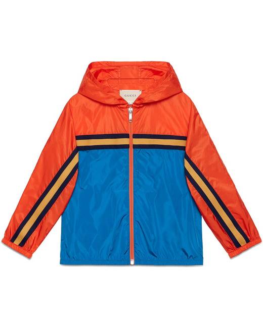Gucci Kids Children's nylon jacket with tiger - Blue Gucci Kids Children's nylon jacket with tiger - Blue