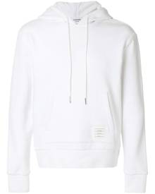 Thom Browne Center-Back Stripe Jersey Hoodie - White