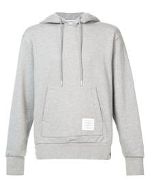 Thom Browne Center-Back Stripe Jersey Hoodie - Grey