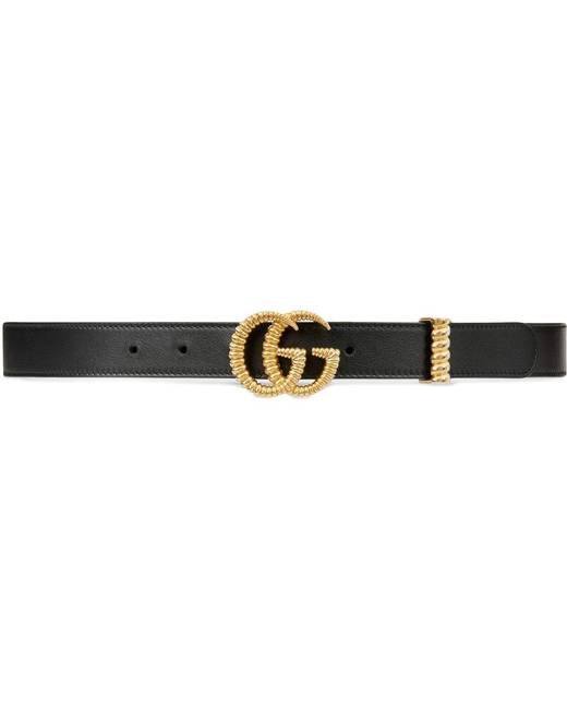 womens black gucci belt with gold buckle