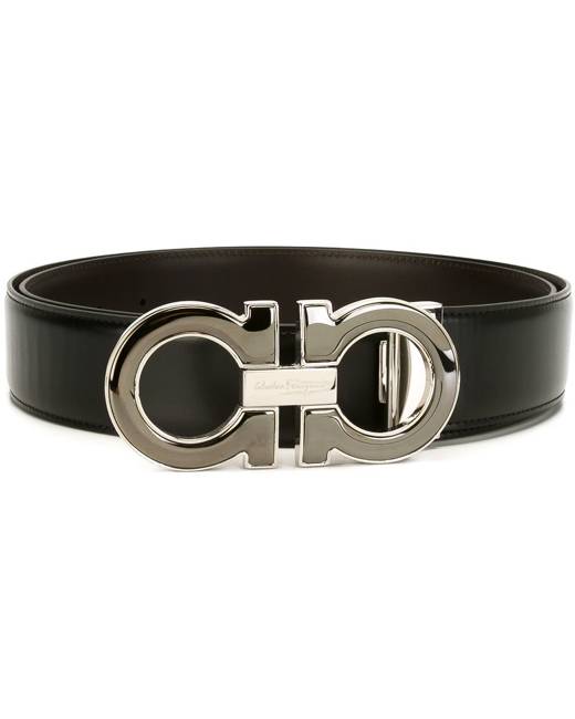 Salvatore Gamo Black Leather Belt With Medium Black Buckle Accessoires Riemen & bretels Riemen 