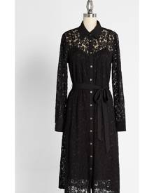 Lace and Love Letters Midi Shirt Cotton Dress in M - Long Vintage Inspired by ModCloth