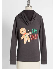 ModCloth Oh Snap! Holiday Cookie Crumbles Zip-Up Hoodie in L - Long Sleeve Funny ModCloth Oh Snap! Holiday Cookie Crumbles Zip-Up Hoodie in L - Long Sleeve Funny