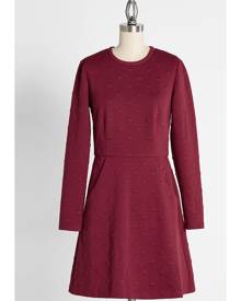 Black Cherry Soda Pop Knit Cotton Dress in XL - Long A-Line Mini Modest by Hutch from ModCloth