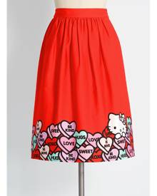 ModCloth for Hello Kitty Delightful Confections A-Line Skirt in 10 - Mid-Length Vintage Inspired by Hello Kitty from ModCloth