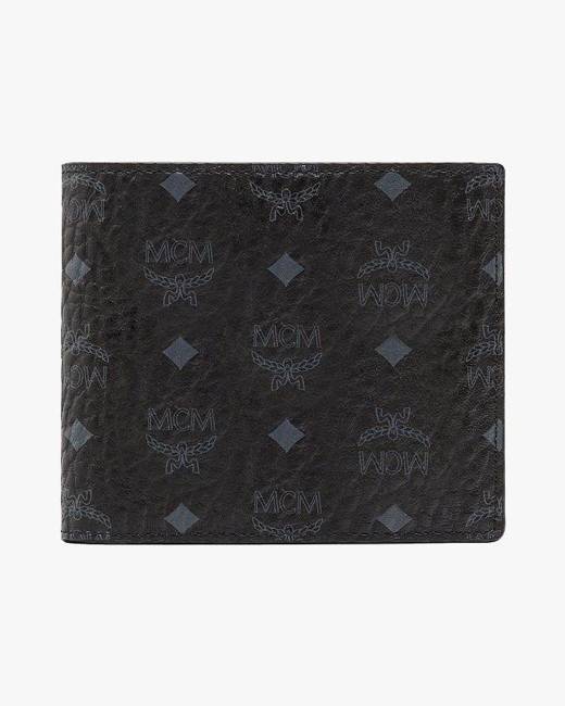 MCM Men Bifold Snap Wallet In Black Visetos Original Cloth ref.536408 -  Joli Closet