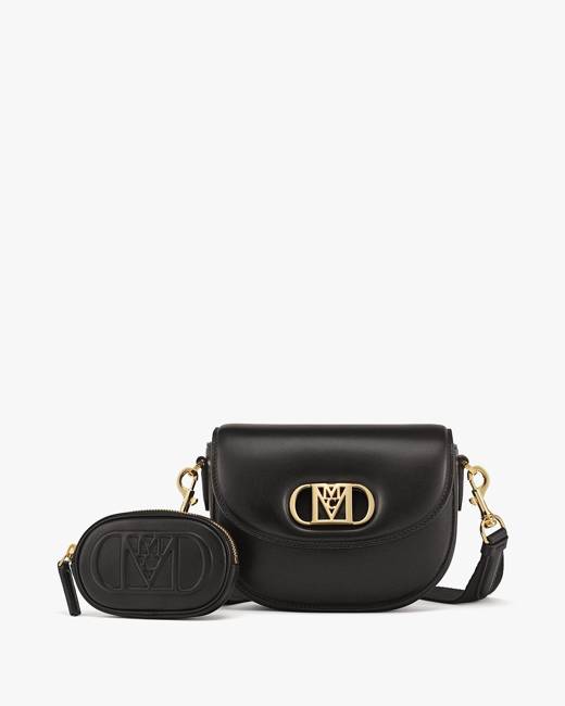 Large Travia Quilted Shoulder Bag in Crushed Leather Black