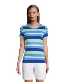 lands end All Cotton Rib Crew Neck T-shirt, Women, Size: 14-16 Regular, Green, by Lands' End