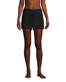 lands end Chlorine Resistant Tummy Control Swim Shorts, Women, Size: 8 Regular, Black, Nylon-blend, by Lands' End