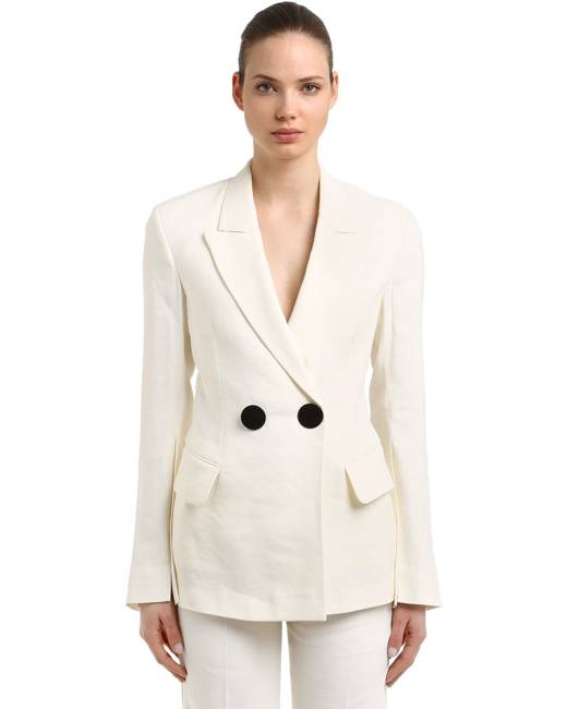 PETAR PETROV TAILORED LINEN BLEND BLAZER PETAR PETROV TAILORED LINEN BLEND BLAZER