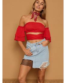 Fortunate One Lily Fields Crop Top Red