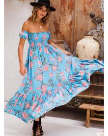 Fortunate One One Way Ticket Maxi Dress Blue