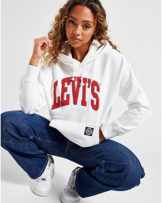 Levis hoodie store women's white