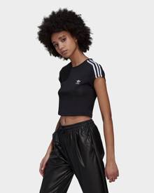 adidas Originals Adicolor Classics Crop 3-Stripes T-Shirt - Womens - Black
