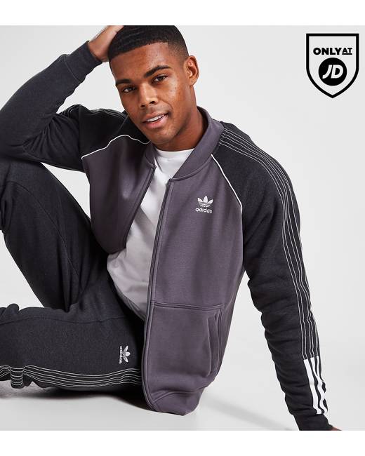 adidas Heathered Gray Washington Capitals 3-stripe Tape Full-zip Track  Jacket for Men