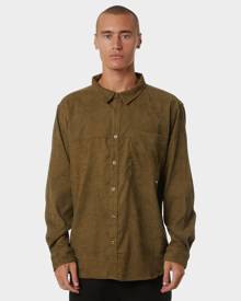 Stay Fine Lines Mens Ls Shirt Military Military