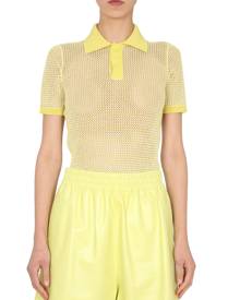 bottega veneta cotton and nylon mesh polo shirt